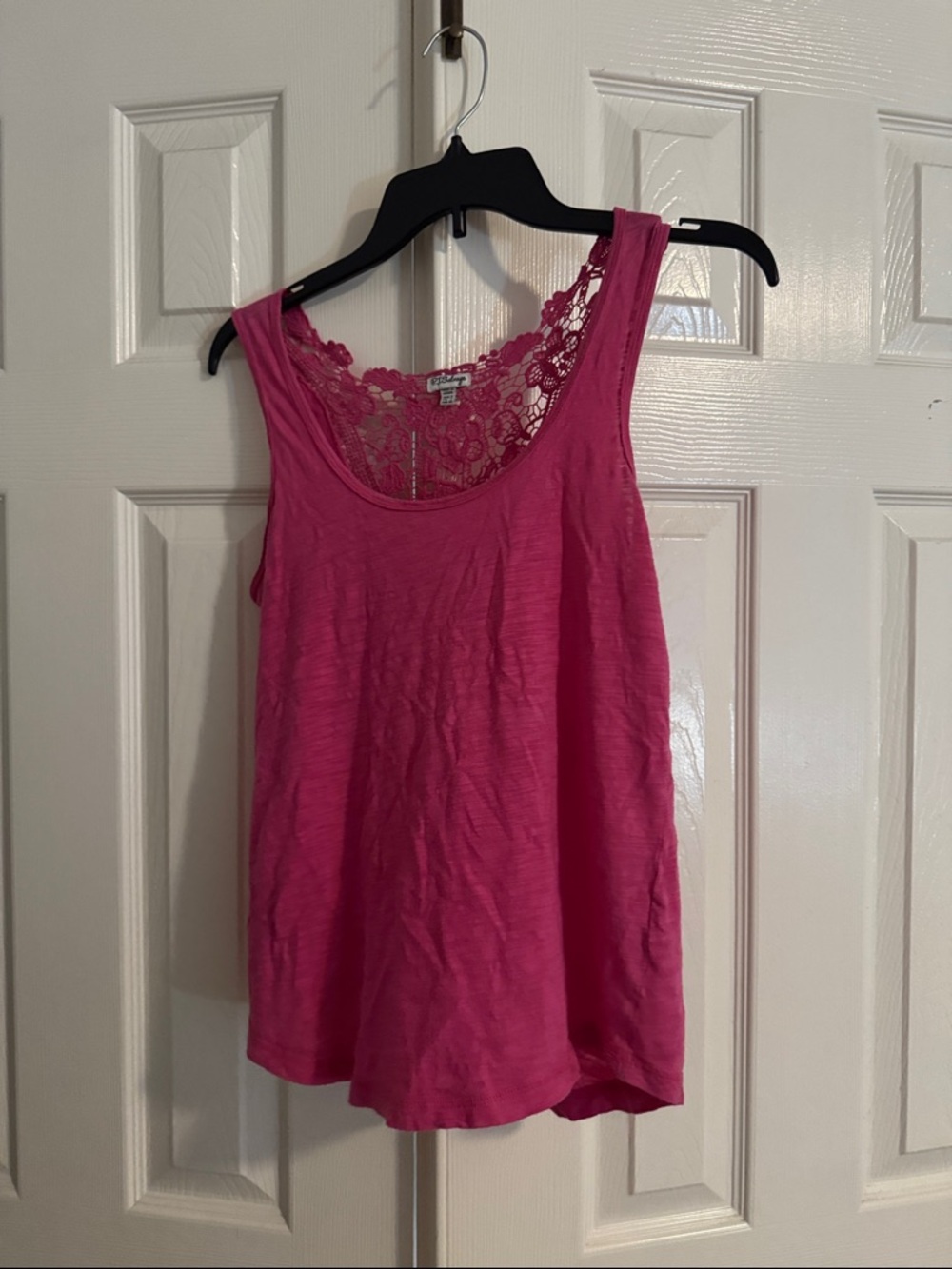 PJ Salvage Hot Pink Lace-Back Tank Top